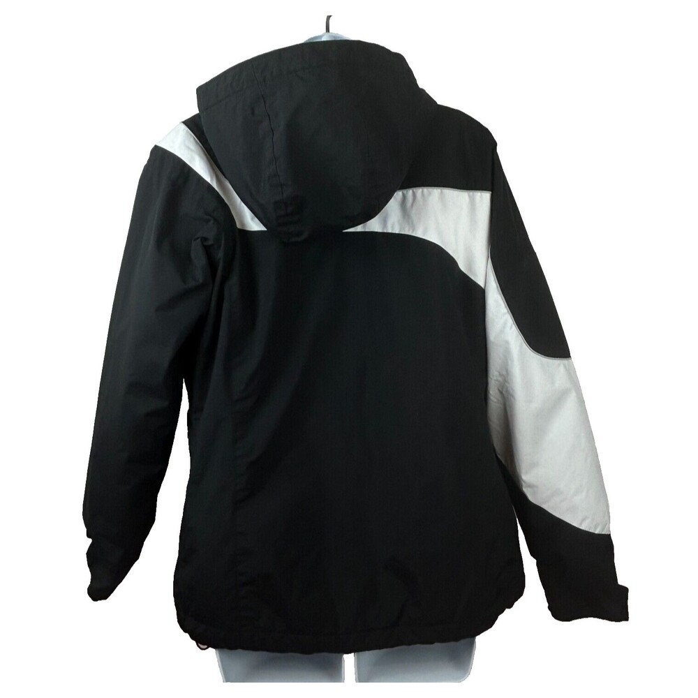 Columbia Black + White Hooded Winter Coat Parka Jacket Size S - Picture 11 of 12